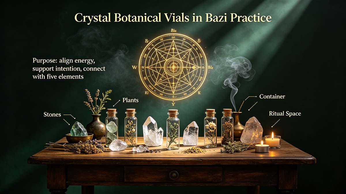 crystal vial ritual for Five Element intention